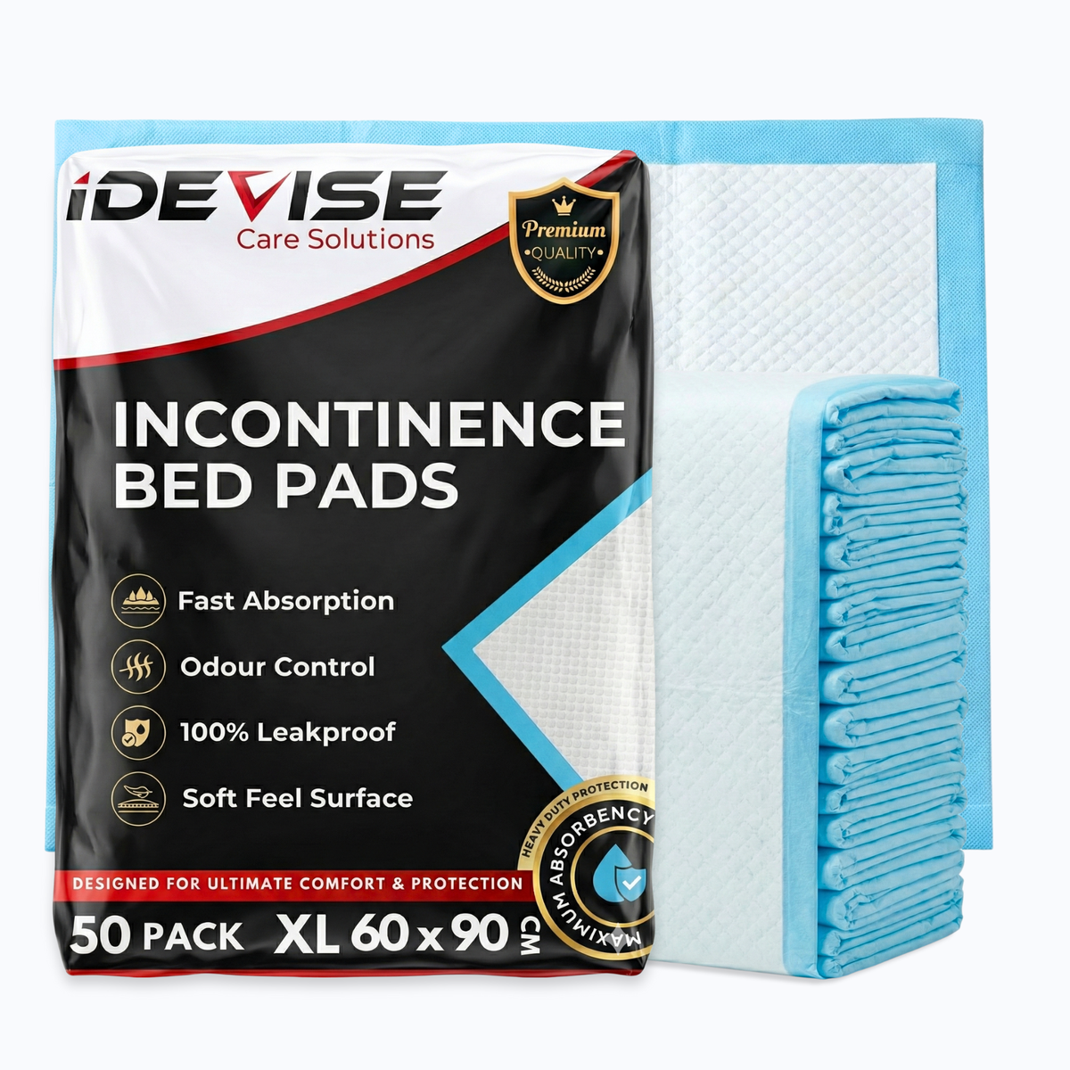iDEVISE disposable incontinence bed pads, 60 x 90cm, 20 pack