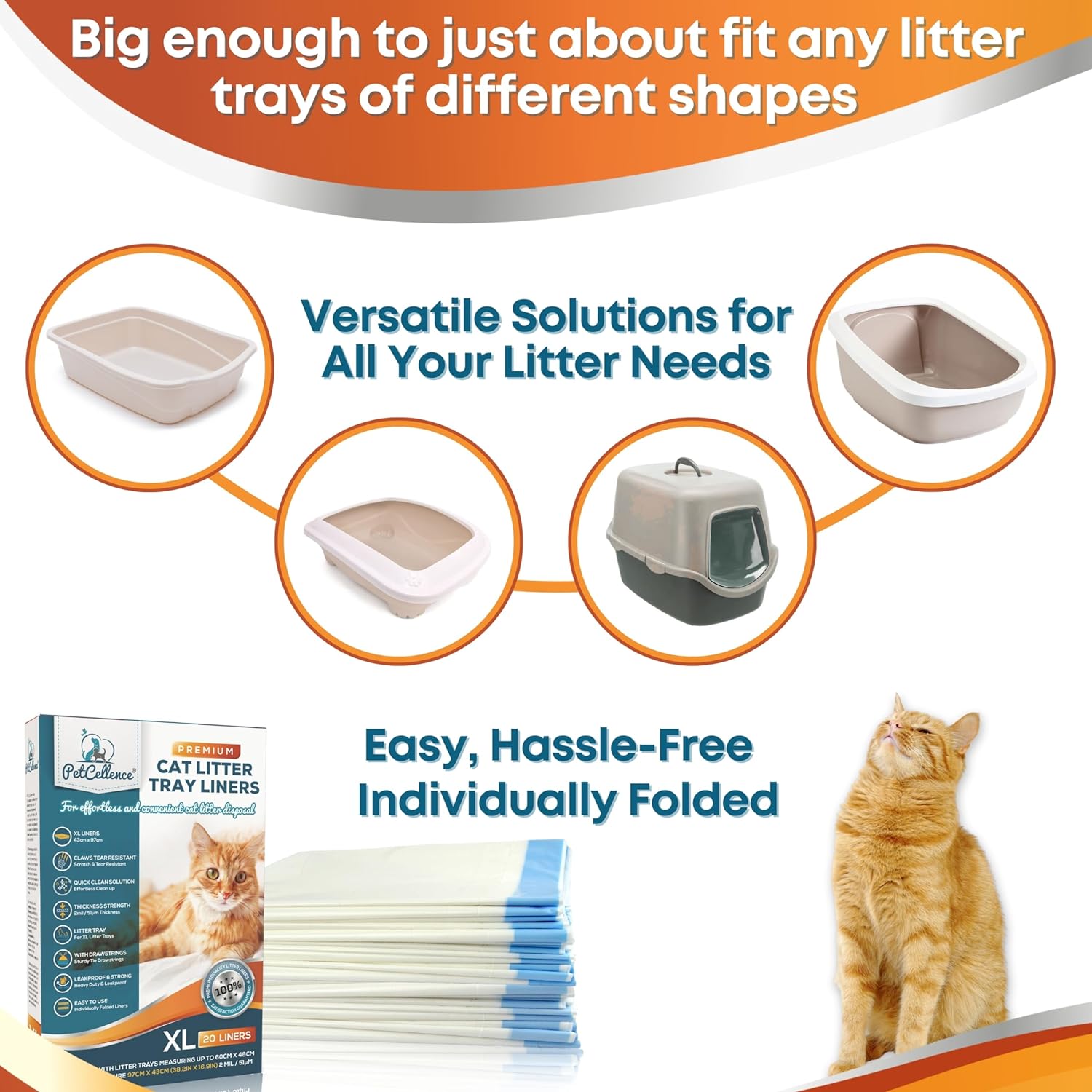 Cat litter bag extra Large individually folded