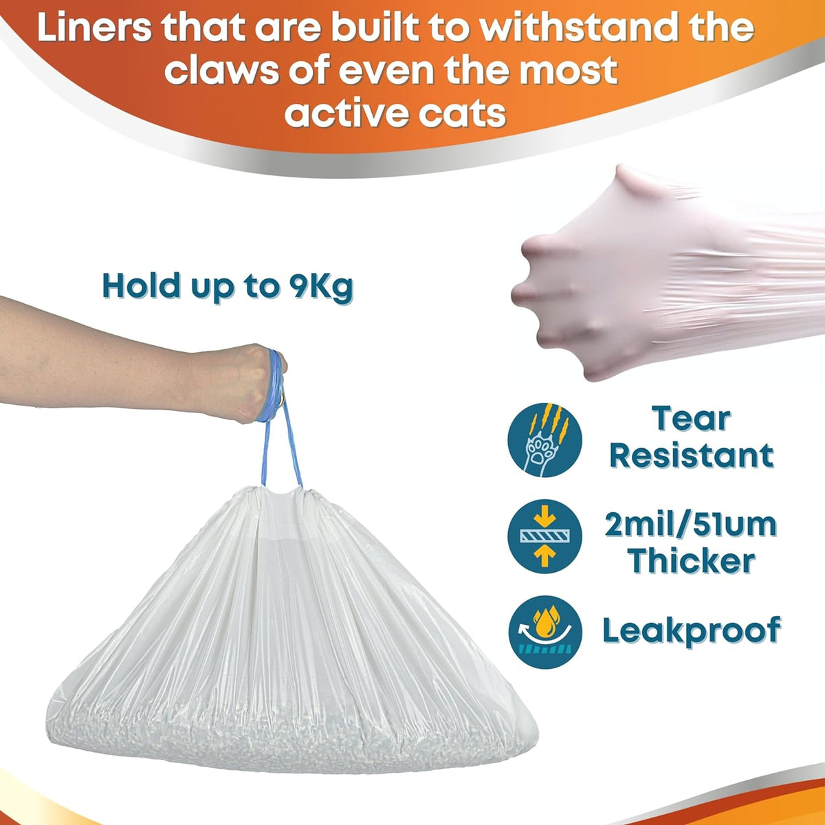 PetCellence Cat Litter Tray Liners Extra Thick Tear Resistant
