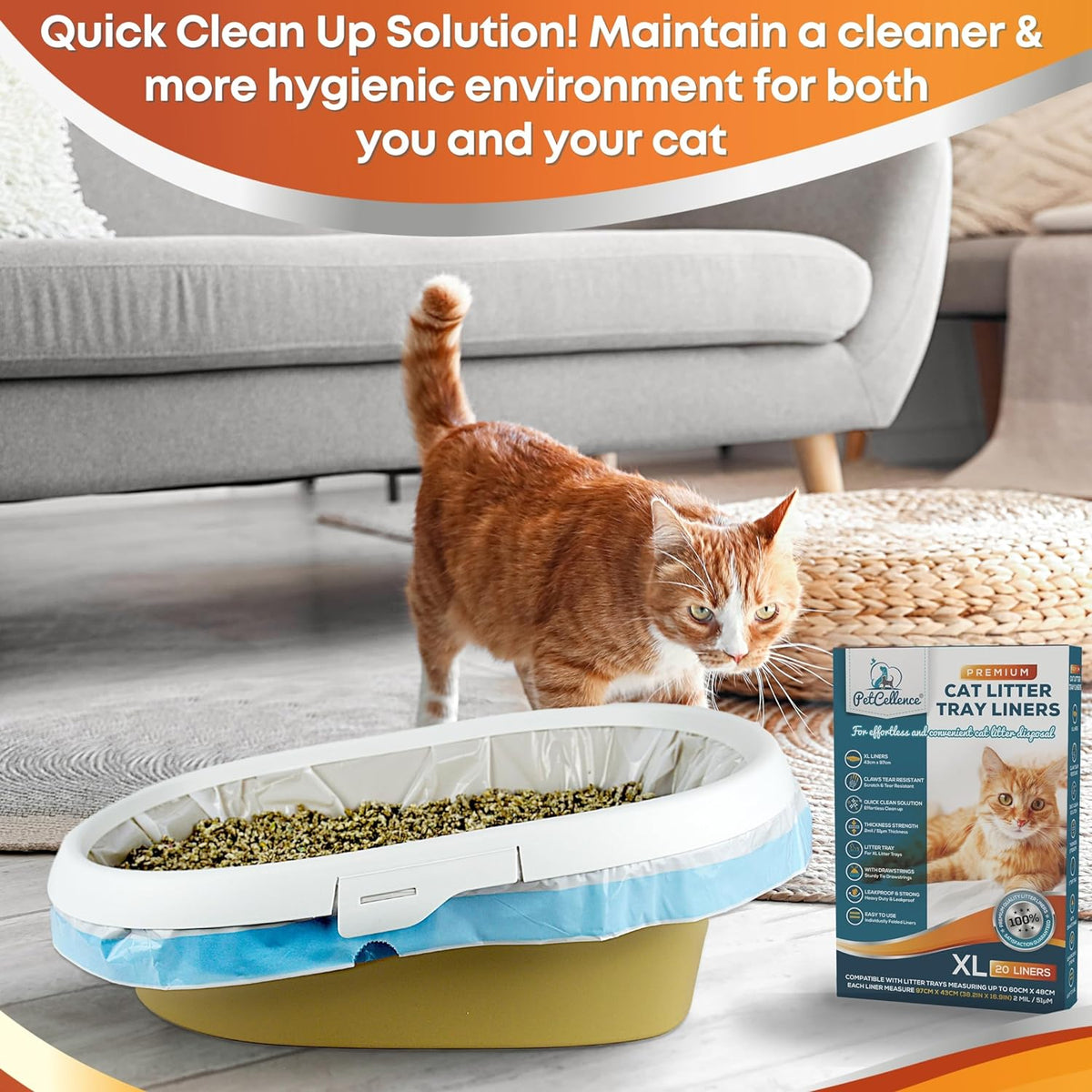 Cat Litter Bags XL extra large leakproof quick clean up solution