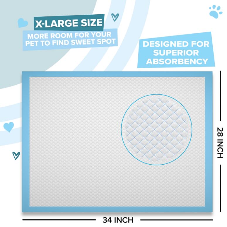 PetCellence XL dog pads showing the instant-gel absorbent core