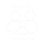 A very light gray outline icon of three people on a white background, with faint text above and below that appears to read 'Family Run' and 'Small Business'.