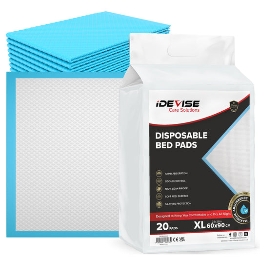 iDEVISE disposable incontinence bed pads, 20 pack, 60 x 90cm