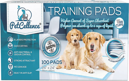 PetCellence puppy training pads, 100 pack, 60 x 60cm