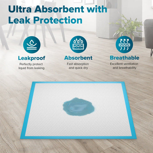 Absorbency of a PetCellence puppy pad, liquid locked into the polymer core